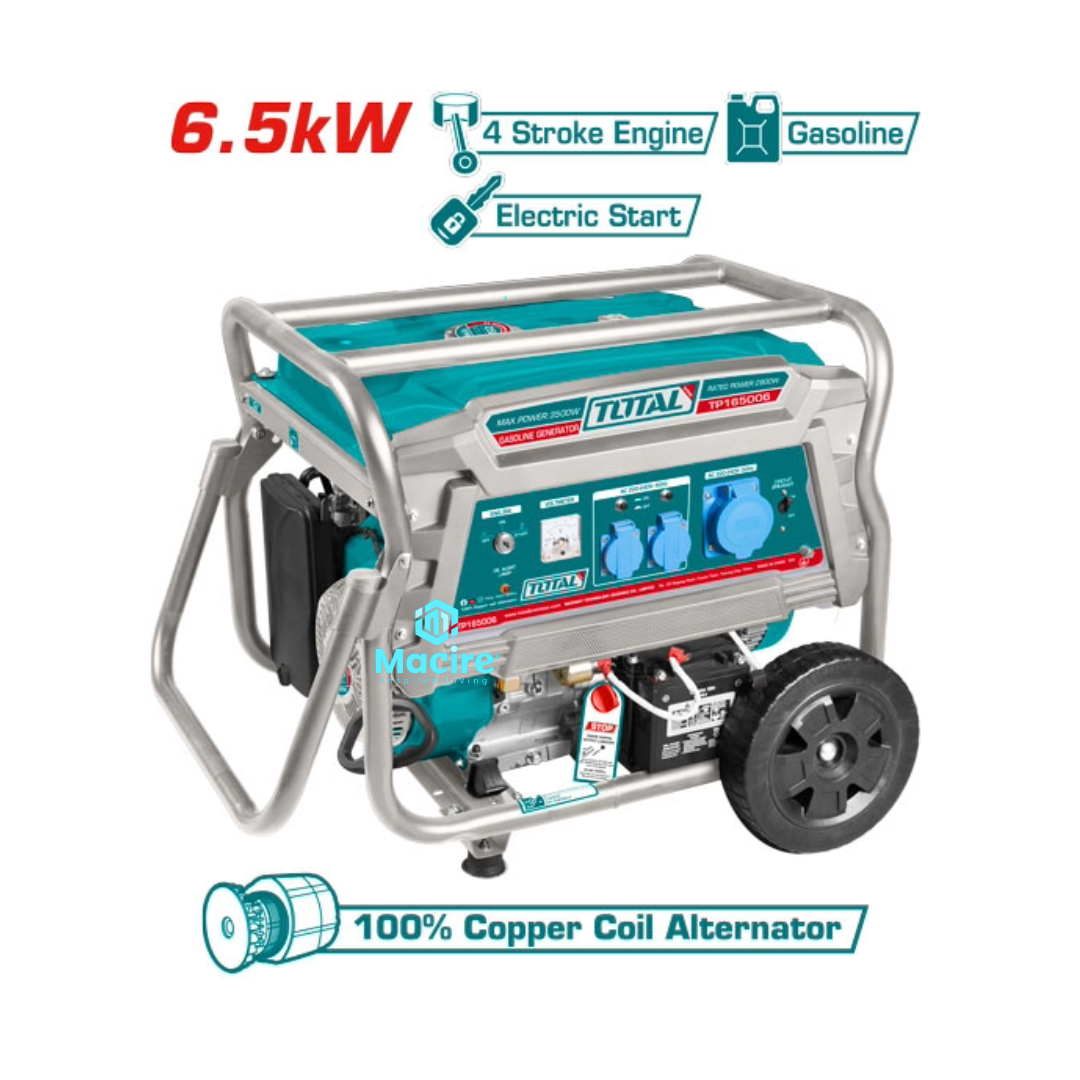 6.5Kva Total Generator TP165006-8 - Gasoline Rugged 4-Stroke Powerhouse