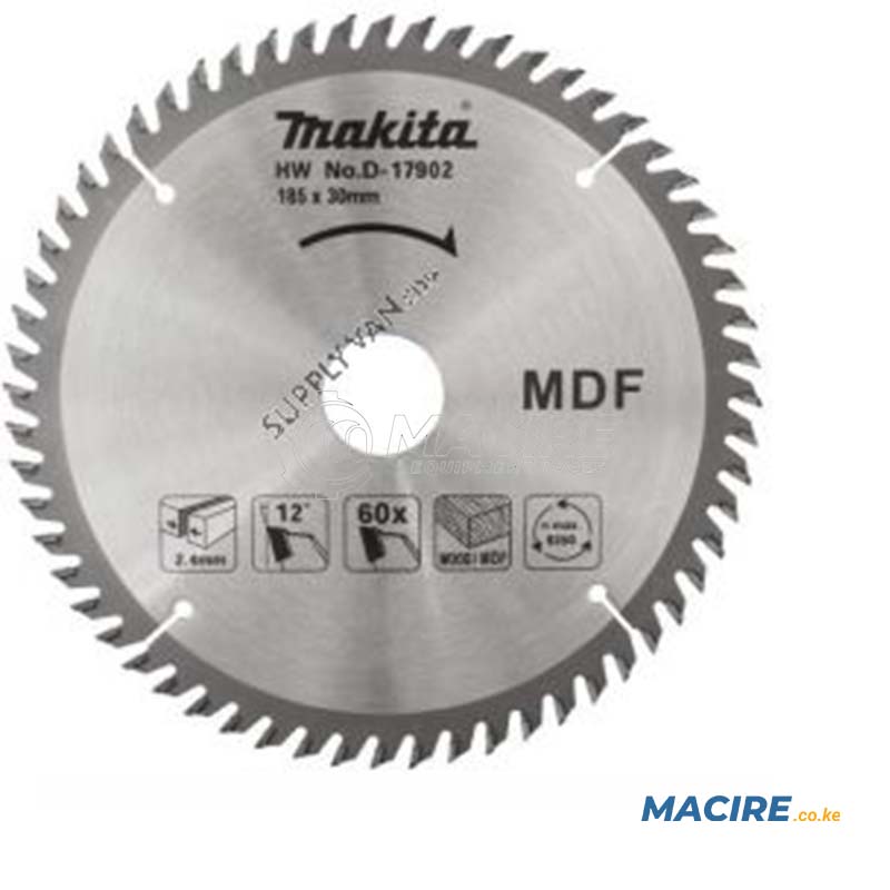 MAKITA D-17902 CIRCULAR SAW BLADE WOOD MDF 185X30MMX60T