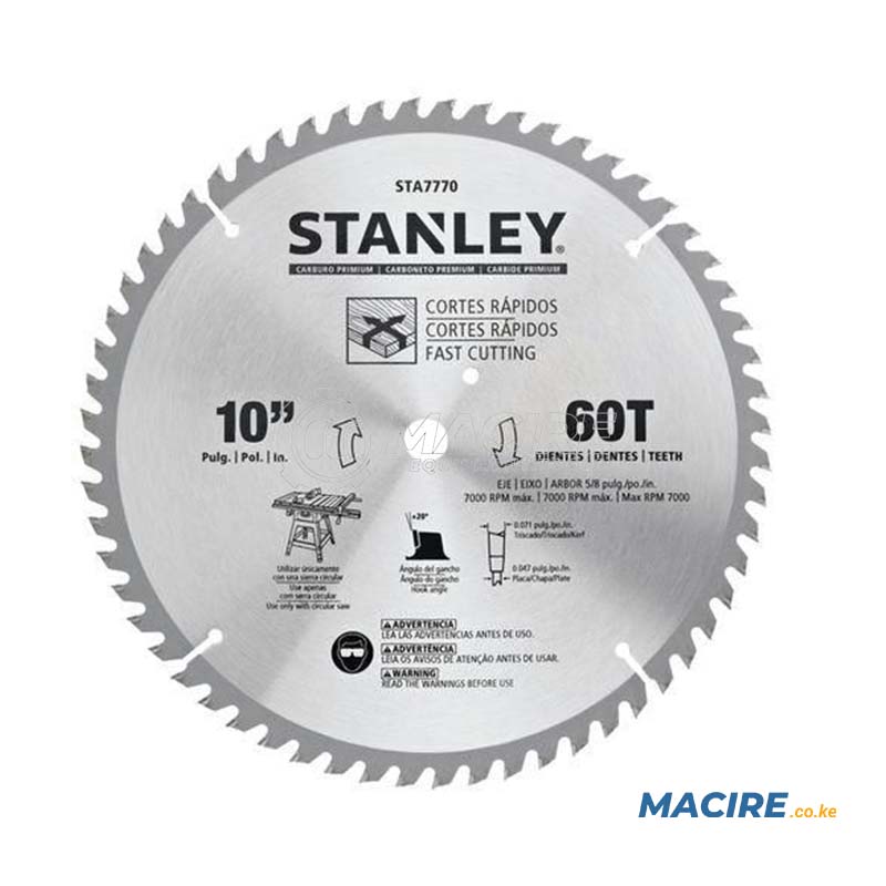 STANLEY BLADE CIRCULAR SAW 10" 60T